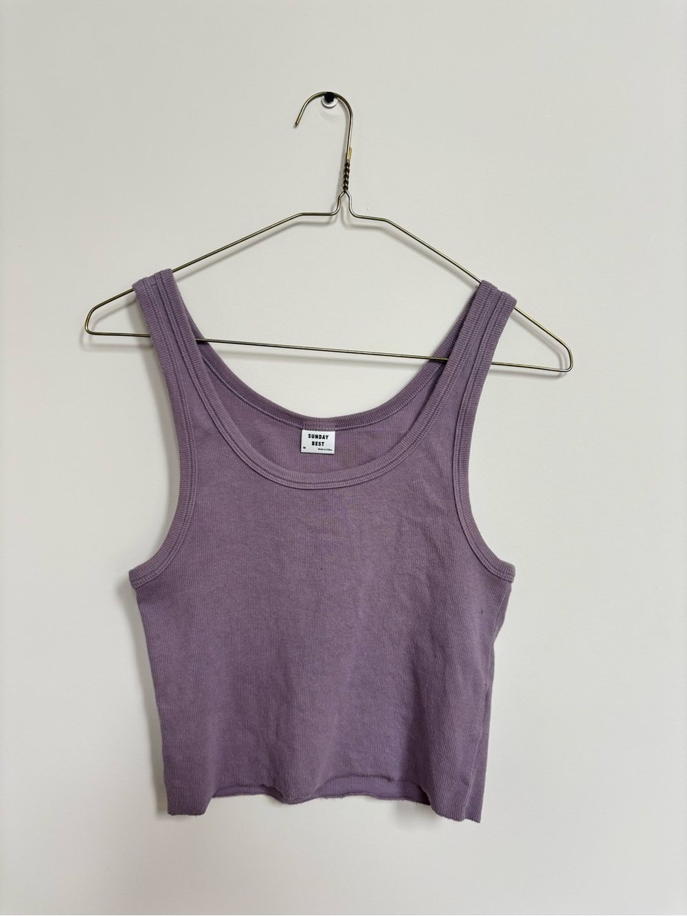 Sunday Best Lavender Ribbed Tank Top - Women